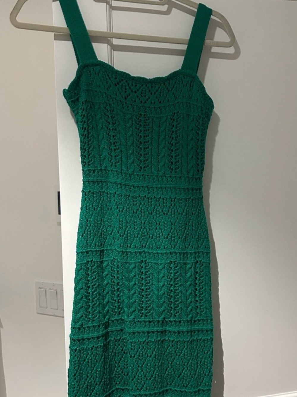 Taylor Emerald Green Crochet Midi Dress